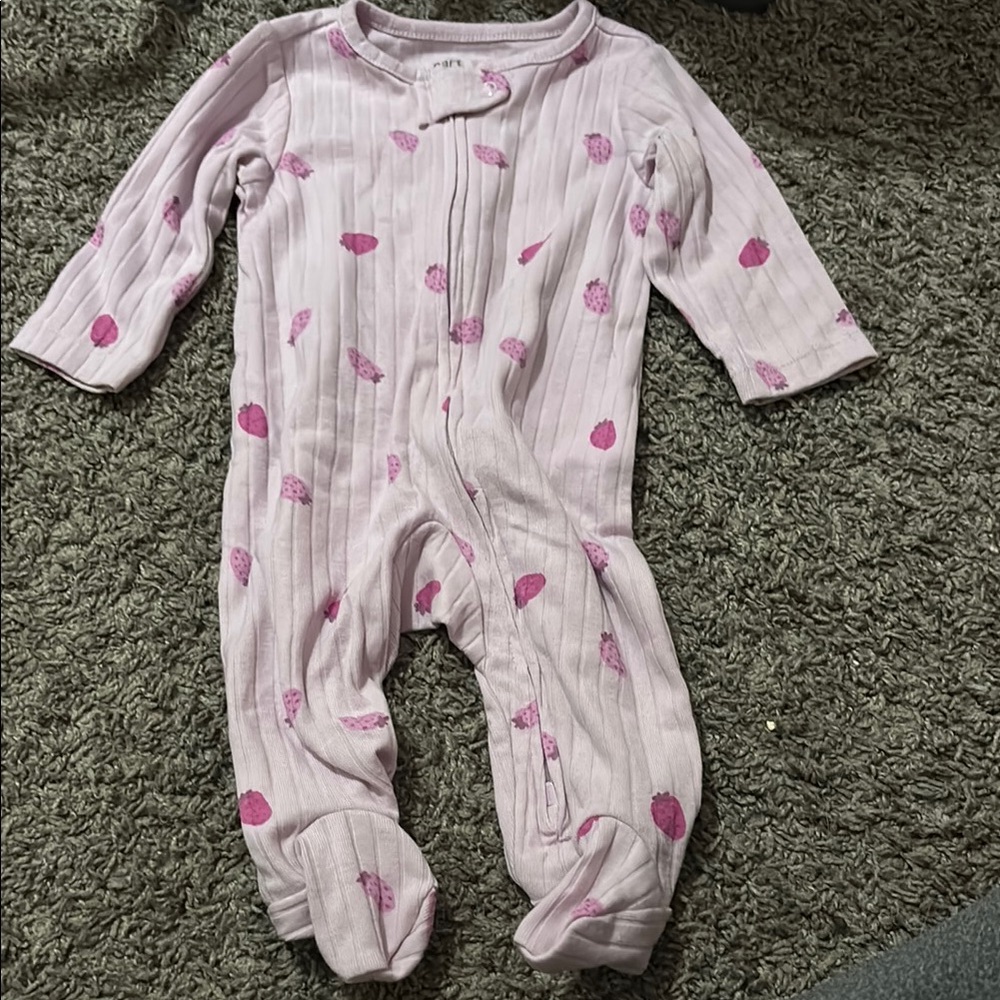 Carter's Pink Heart Footie One Piece